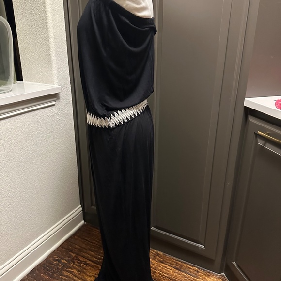 Boston Proper Strapless Maxi Dress in Black & White-Size Med - Picture 2 of 5